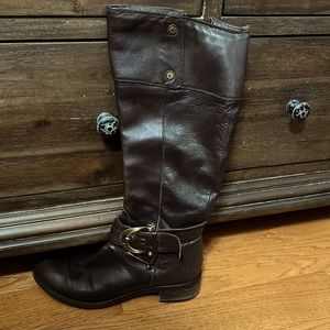 Buckled leather boots